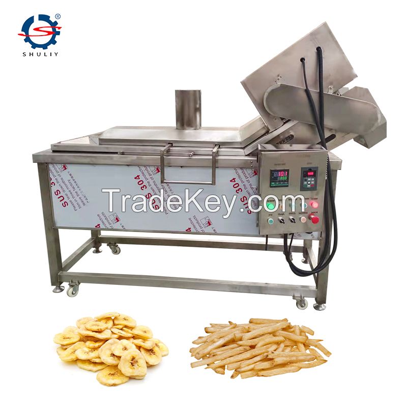 Automatic Continuius Frying Machine Chicken French Fries Frying Machine