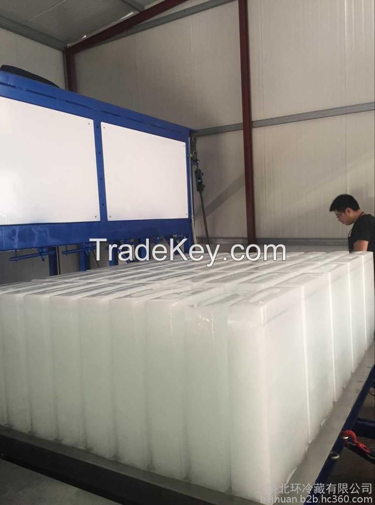 Industrial clear containerized ice cube block bar maker making machine