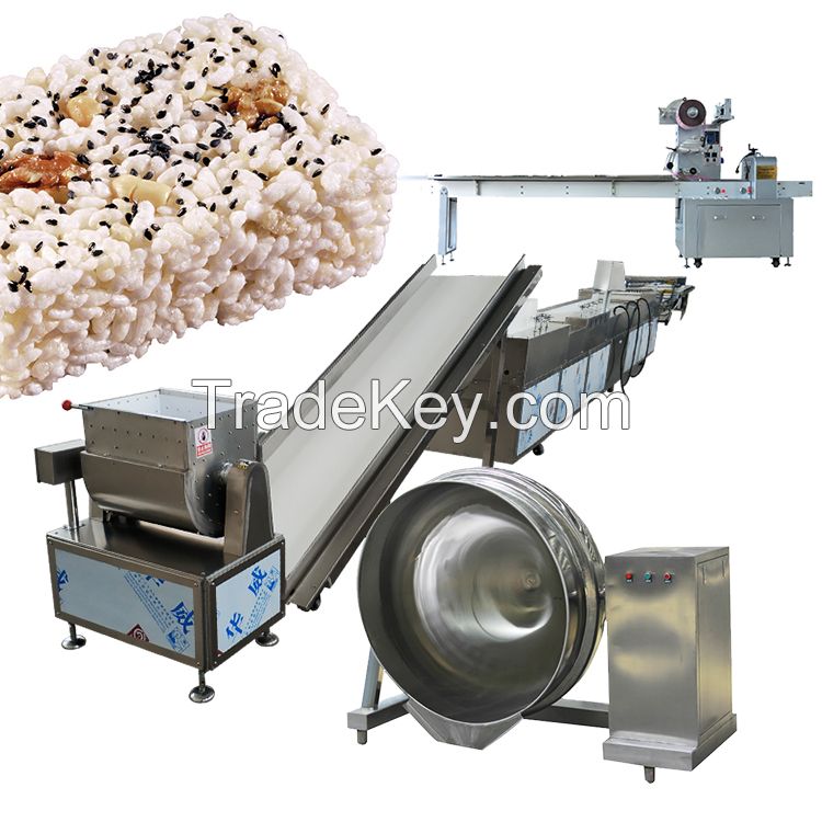 High Efficiency Puffed Rice Cake Rice Candy Making Machine Peanut Candy Production Line