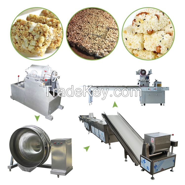 Air Puffed Rice Cake Rice Candy Making Machine Production Line