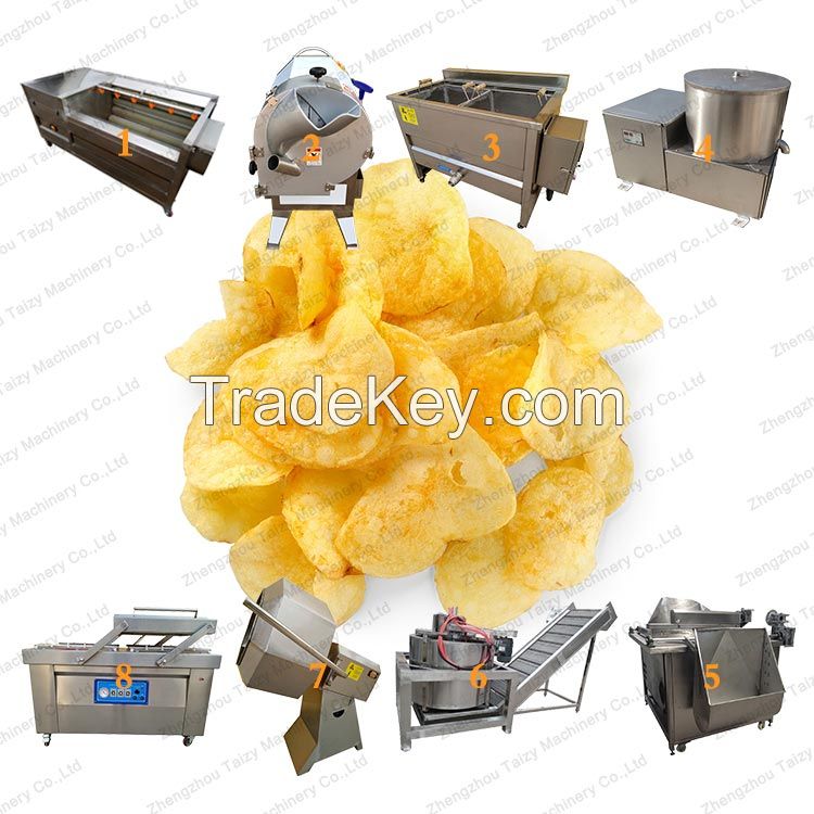 fully Automatic Potato Chip french fries Production Line Stainless Steel for sale