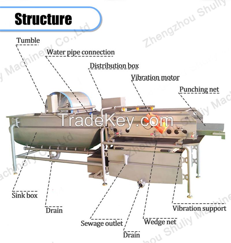 industrial fruit and vegetable processing line salad washing vegetable washer machine