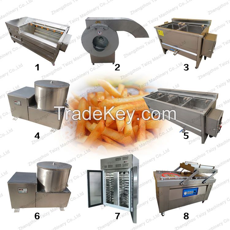 Industrial  Semi-automatic Frozen French Fries Making Machine French Fries Production Line