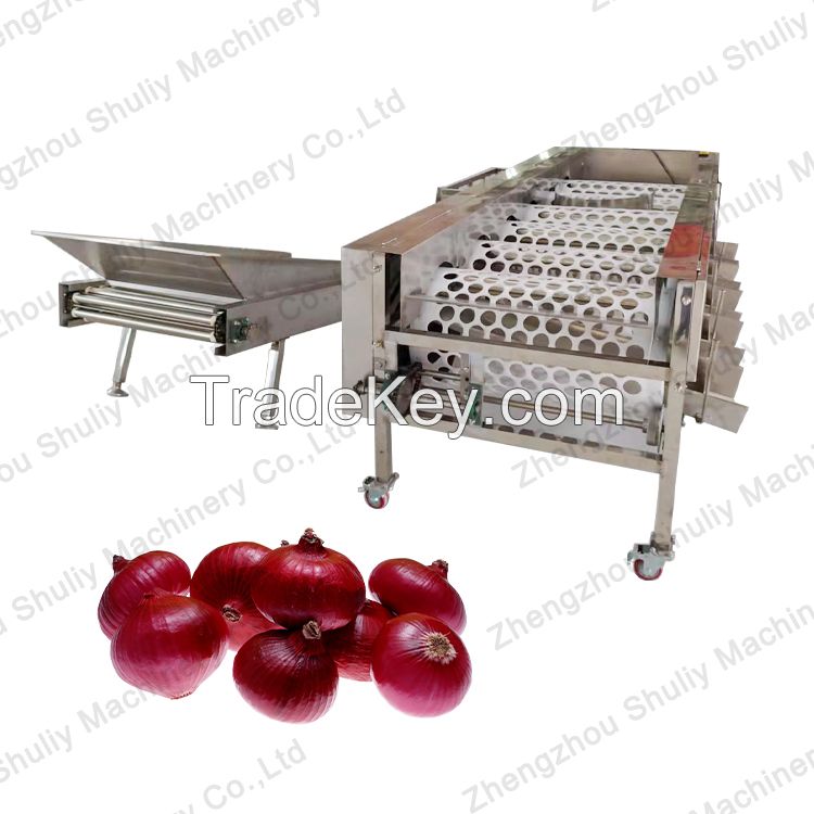 Commercial onion potato cherry tomato vegetables feeder and grading machine for different levels