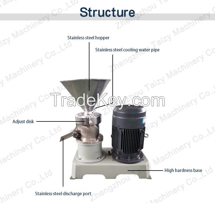 peanut butter sesame paste making machine cocoa nuts butter colloid mill