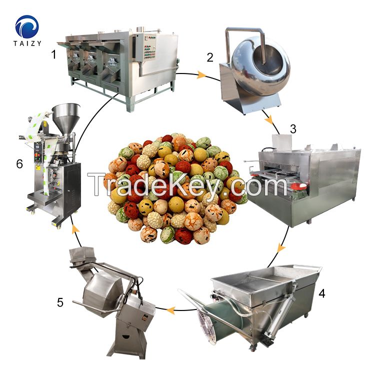 automatic peanut roasting machine coated peanut production line