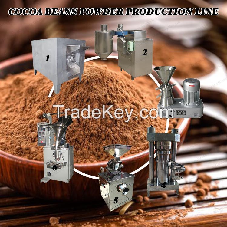100kg/h Cocoa Powder chocolote Making Grinding Machine Cocoa Power Production 