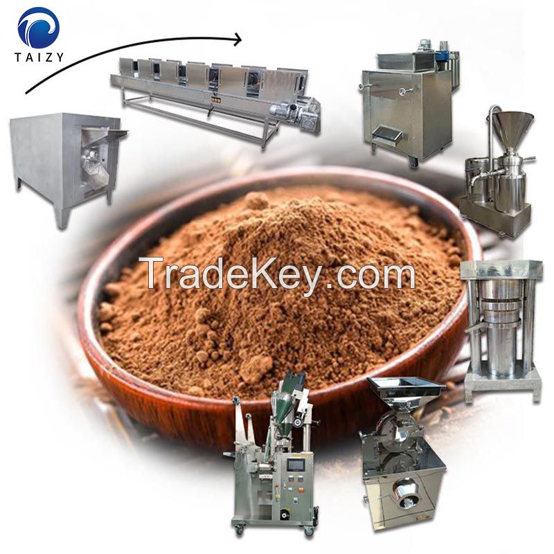 High Efficiency Cacao Bean Powder Production Making Machine Line Price Butter Cocoa Processing Plant
