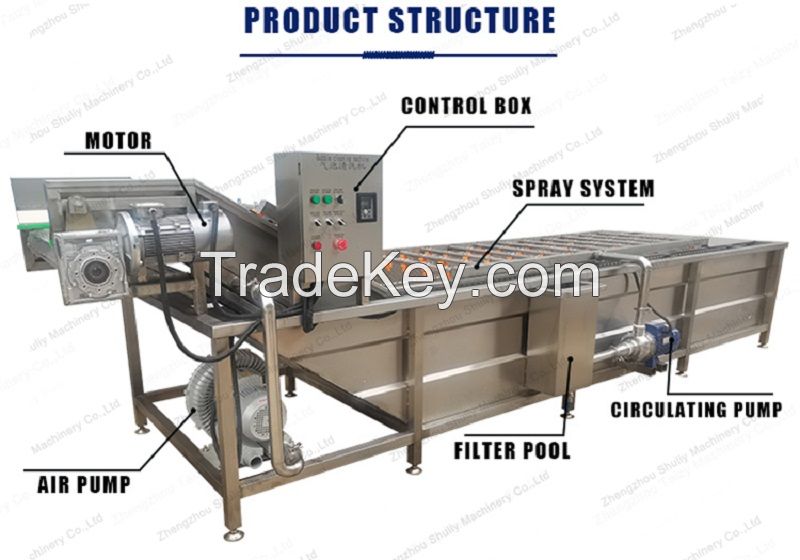 commercial fruit clean washer vegetable water bubble vegetable washing machine processing line