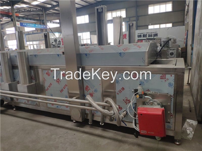 Continuous Meat Frying Machine Potato Chips Frying Machine Vegetable Fruit Frying Machine