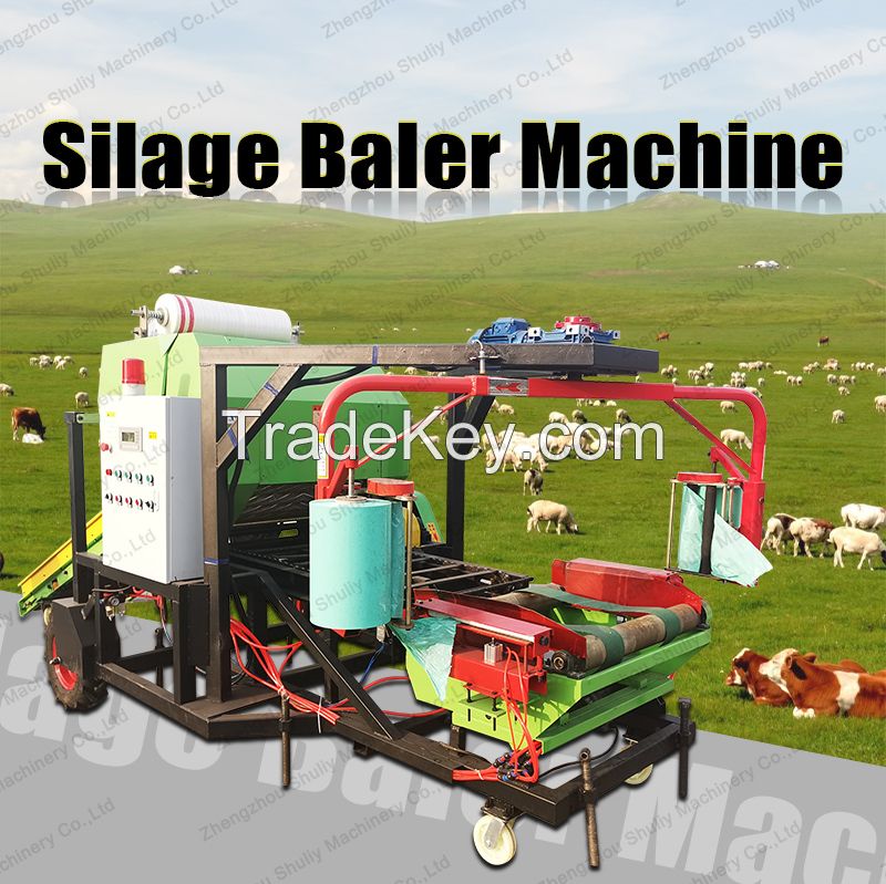 silage baler machine with crusher function grass silage baler machine