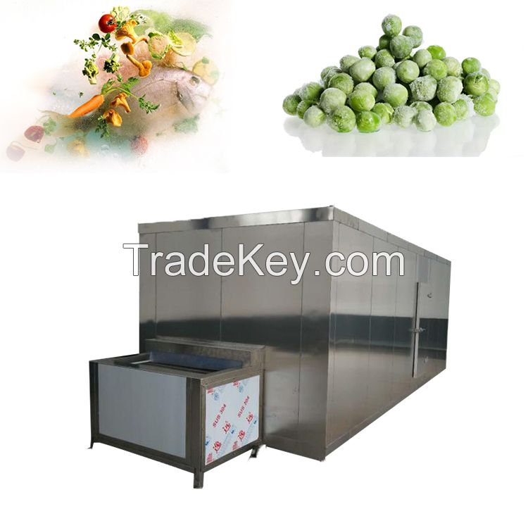 automatic blast freeze quick belt tunnel container freezing poultry machine