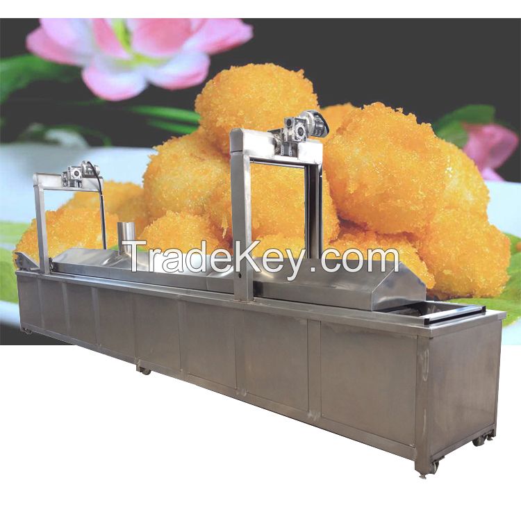 Food grade continuous snack food frying machine nuggest frying machine
