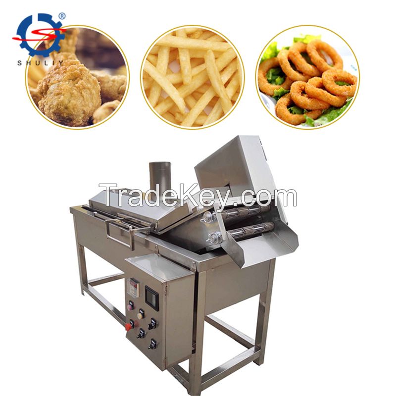Electric gas  heating continuous spring rolling Curry puff shrimp chips snacks fryer potato chips frying machine