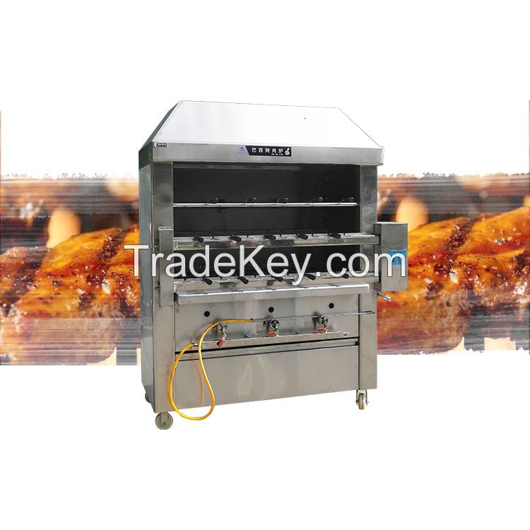 Good quality rotary chicken grill machine gas barbecue grill Brazilian rodizio machine
