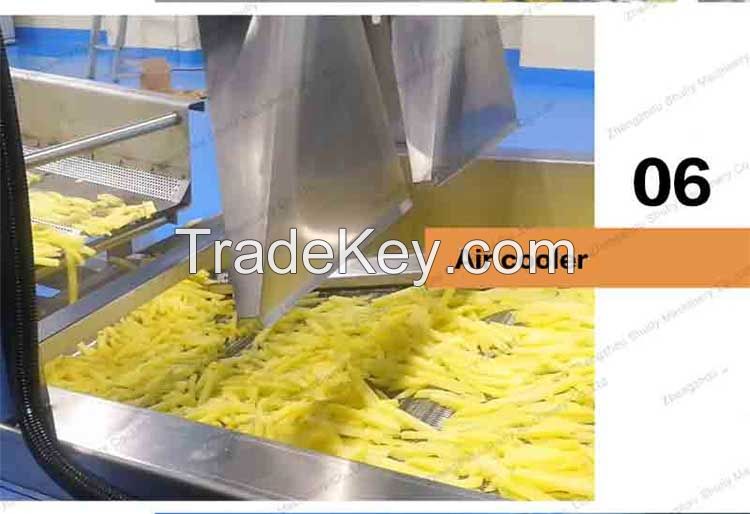 Automatic Potato Chips Making Machine Fresh Frozen French Fries Production Line