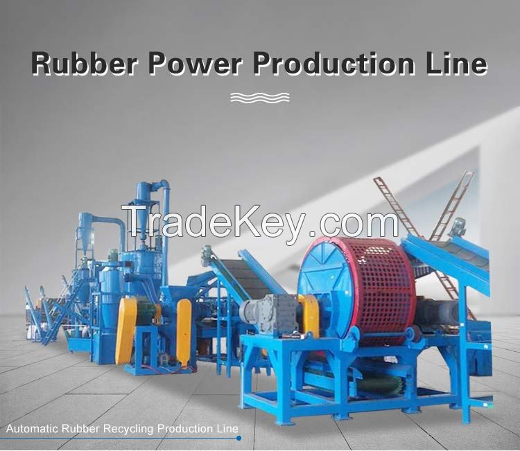 automatic tire recycling line scrap tire crushing machine