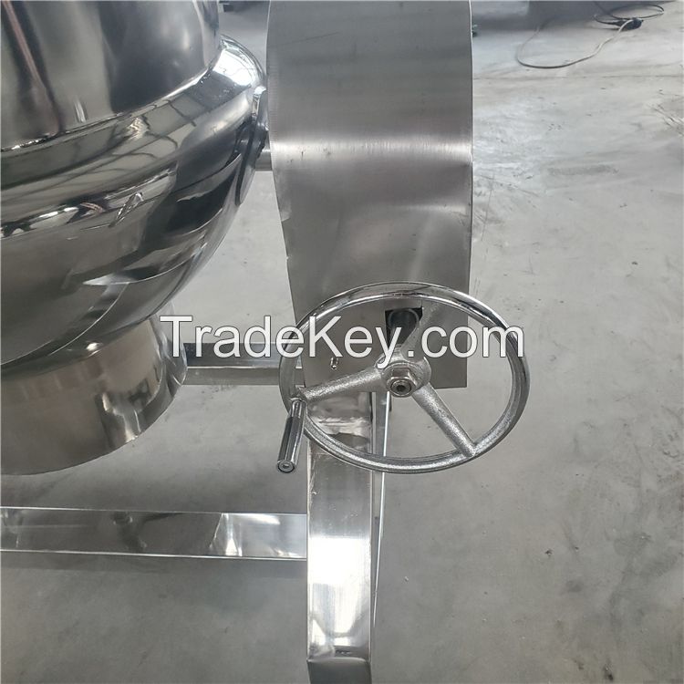 Vertical tilting Steam electrical Heating Jacketed Kettle With Mixer Agitator