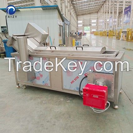 Continuous Chicken Frying Machine Potato Chips Snacks Frying Equipment Stainless Steel