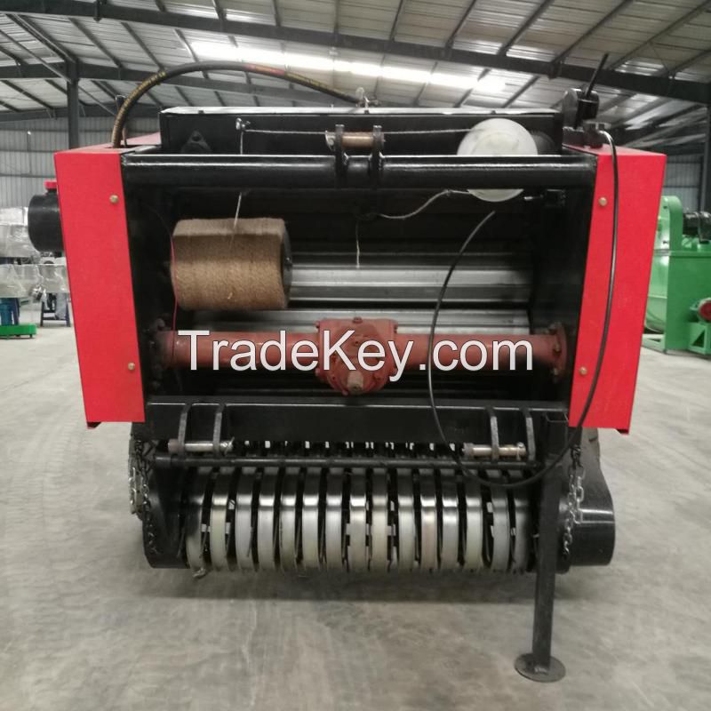 mini round straw picking baling machine pine straw silage balers hay walking bundling packaging wrapper machine