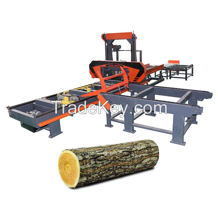 Center Wheel Design Portable Horizontal Hydraulic c Automatic Wood Saw Machines CNC Cutting Bandsaw Sawmill Band Saw Machine