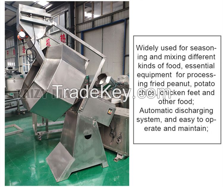 Octagonal Snack Food Seasoning Mixing Machine Puffed Corn Chips Flavoring Machine