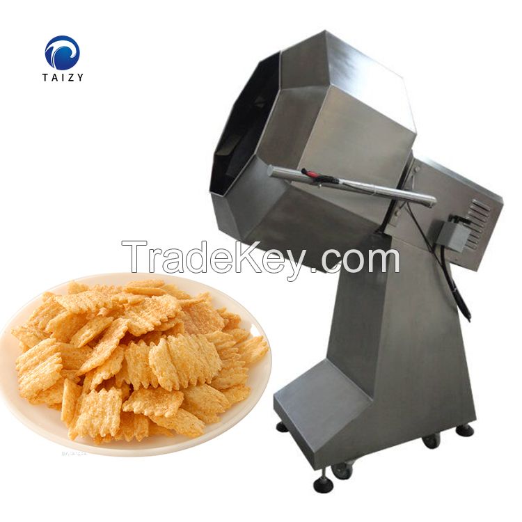 Octagonal Drum Peanut Puffed Corn Chips Flavoring Coating Machine