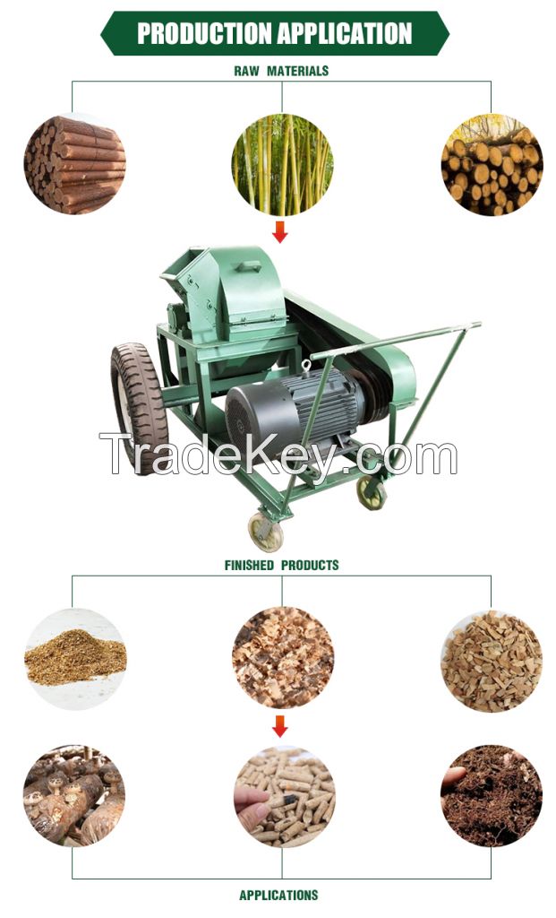 Wood waste crusher machine to make sawdust / wood crushing shredder