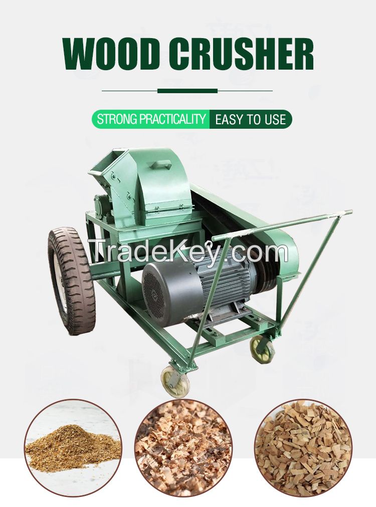 Wood waste crusher machine to make sawdust / wood crushing shredder