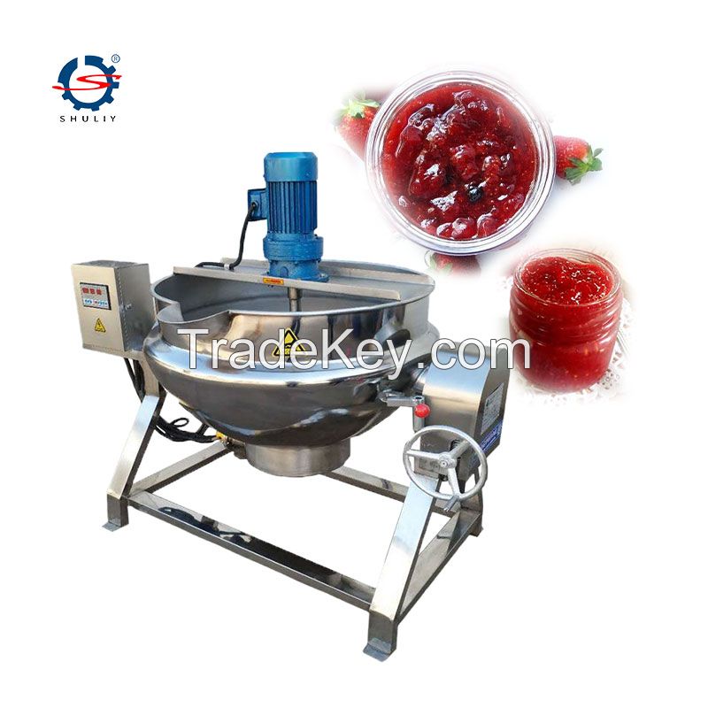 Stainless Steel industrial porridge soup sugar boiler mixing cooking jacketed kettle