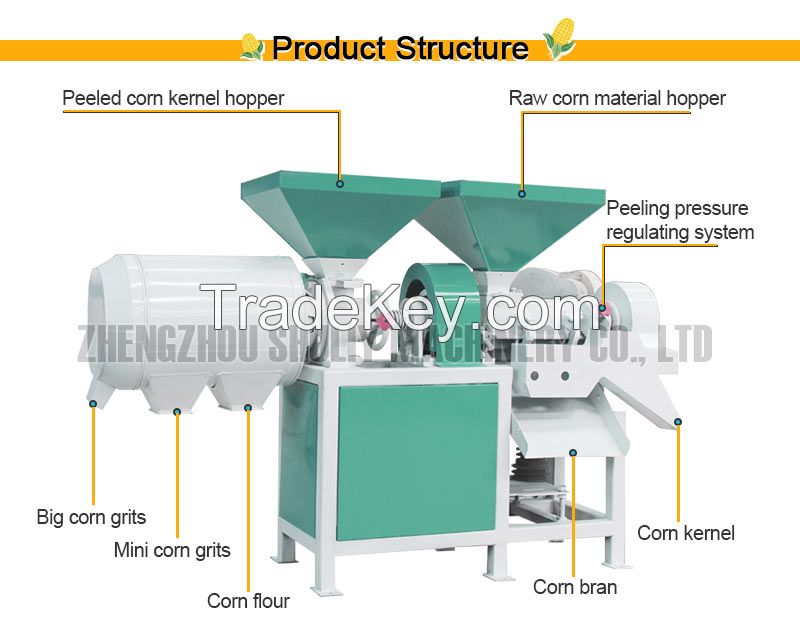 maize corn flour mill corn semolina grits making processing machine