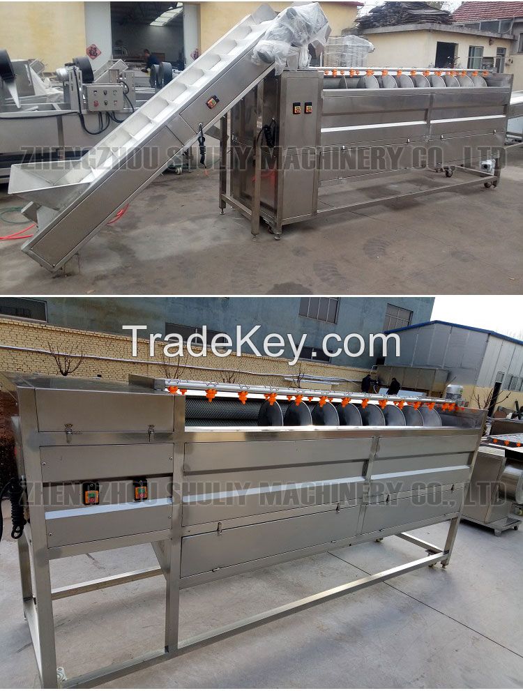 Automatic Dried Ginger Washing Cutting Blanching Drying Machine Ginger Powder Production Line