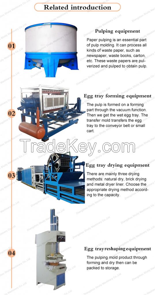 Waste Paper Recycling Machinery Fruit Shoes Coffee Egg Tray Making Machine