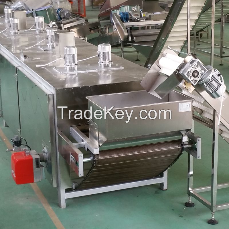 Hot Selling Stainless Steel Gas Type Conveyor Belt Peanut Roaster Continuous Nut Roasting Machine for Sale