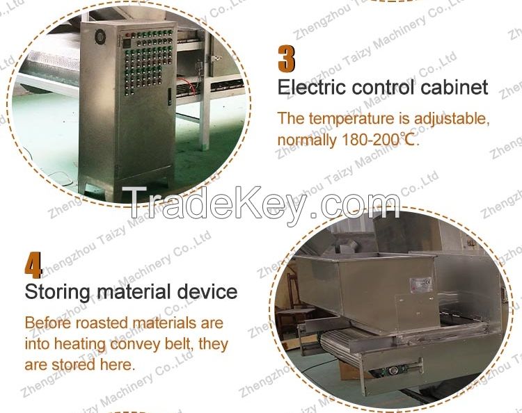 Hot Selling Stainless Steel Gas Type Conveyor Belt Peanut Roaster Continuous Nut Roasting Machine for Sale