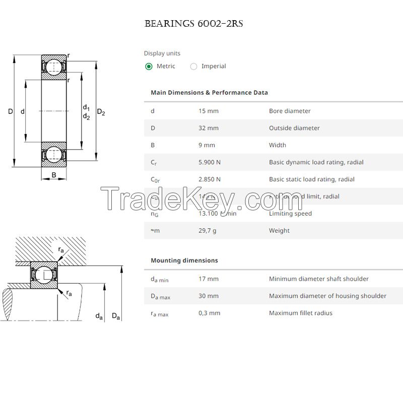 Deep Groove ball bearings 6002-2RS