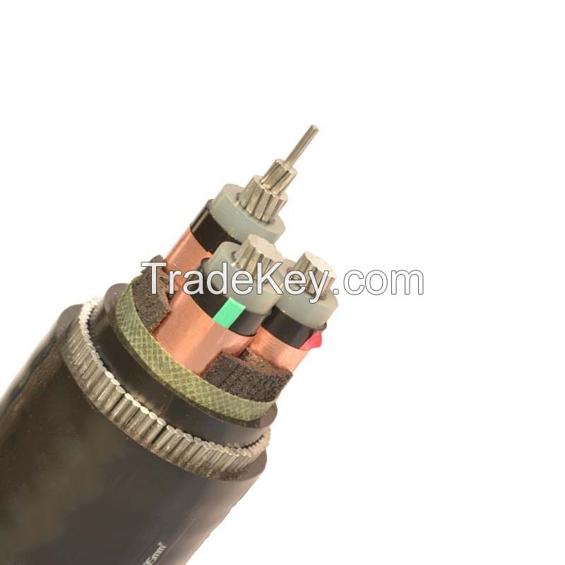 Medium Voltage Three core copper conductor XLPE insulated armoured PVC sheathed N2XSERY power cable
