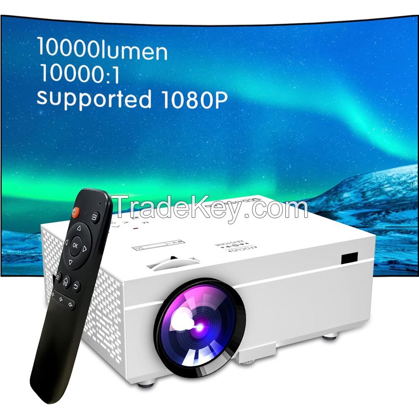 Mini Projector, Full HD 1080P Home Theater Video Projector, Compatible with HDMI/USB/VGA/AV