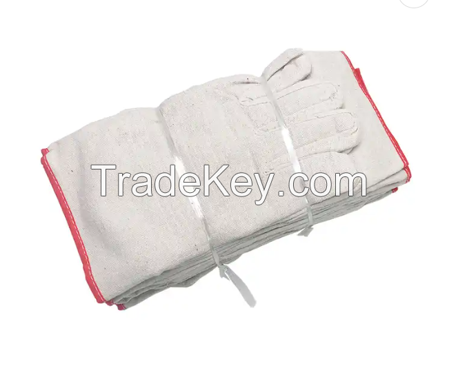 Factory-Made 24-Line Non-Slip Heat Resistant Canvas Work Safety Gloves Double-Layer Protection