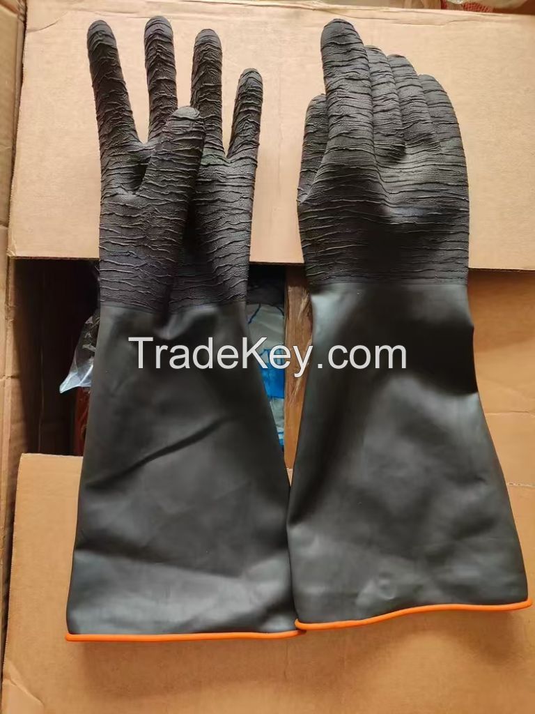 High-quality Acid and Alkali Resistant Latex Rubber Industrial Gloves Chemically Durable Household Gloves