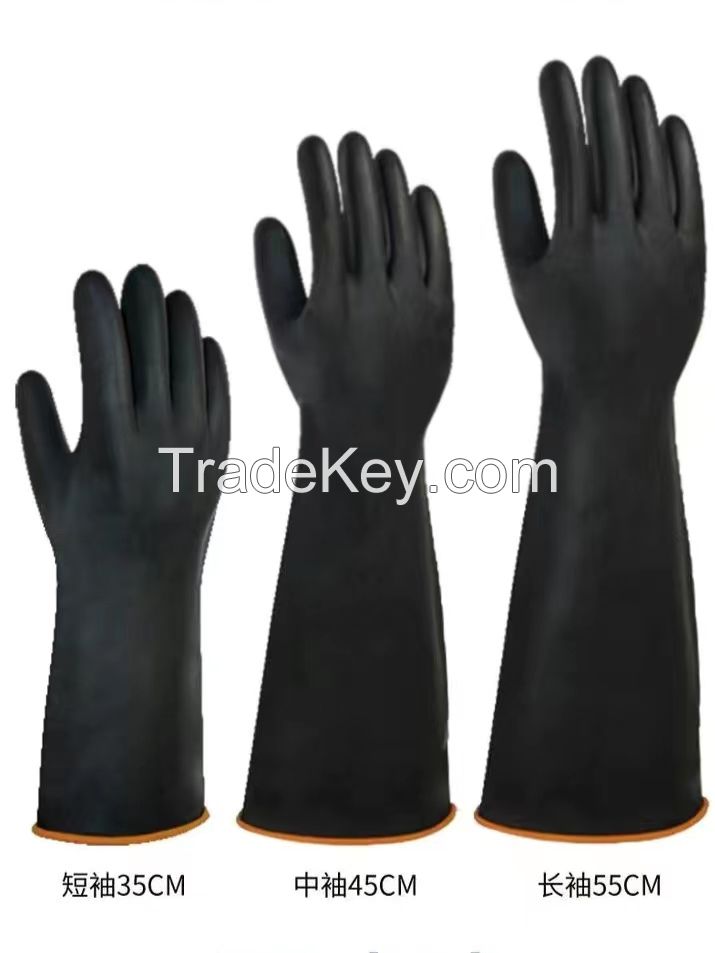 30cm 35cm 45cm 55cm 80cm Long Cuff Elbow Length Industrial Chemical-resistant protection Gloves Guantes De Latex