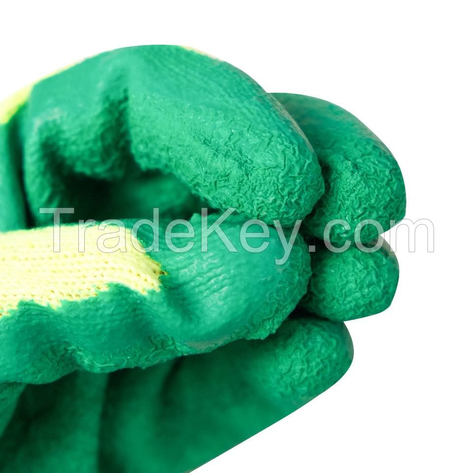 10 Gauge Wrinkle Latex Gloves Thickened Non-slip Dipping Oil Resistant Protective Gloves