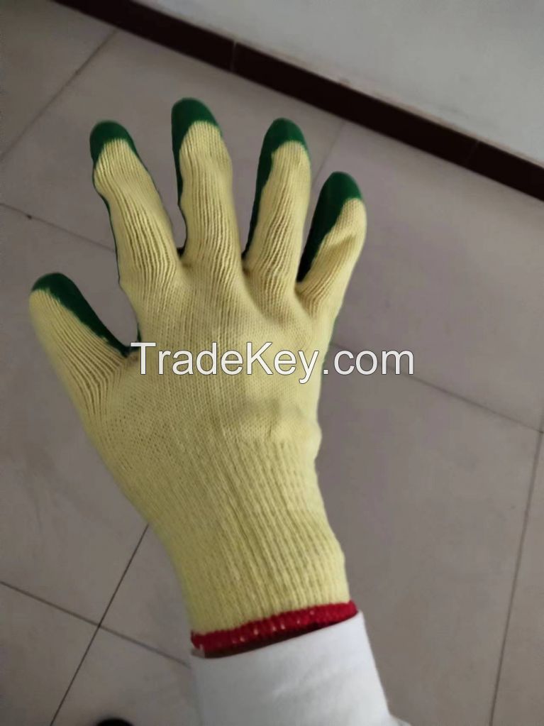 10 Gauge Cotton LIner, Latec Coated Crinkle Finished Work Gloves