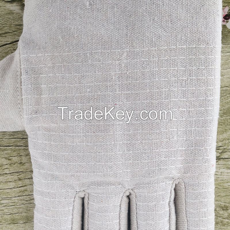 Factory-Made 24-Line Non-Slip Heat Resistant Canvas Work Safety Gloves Double-Layer Protection