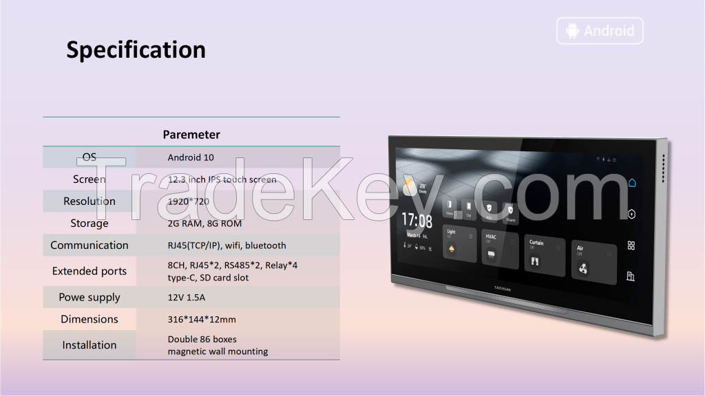 2023 new All in One Smart Home Control 12.3inch IPS Android Video Indoor Tablet IP WiFi Intercom
