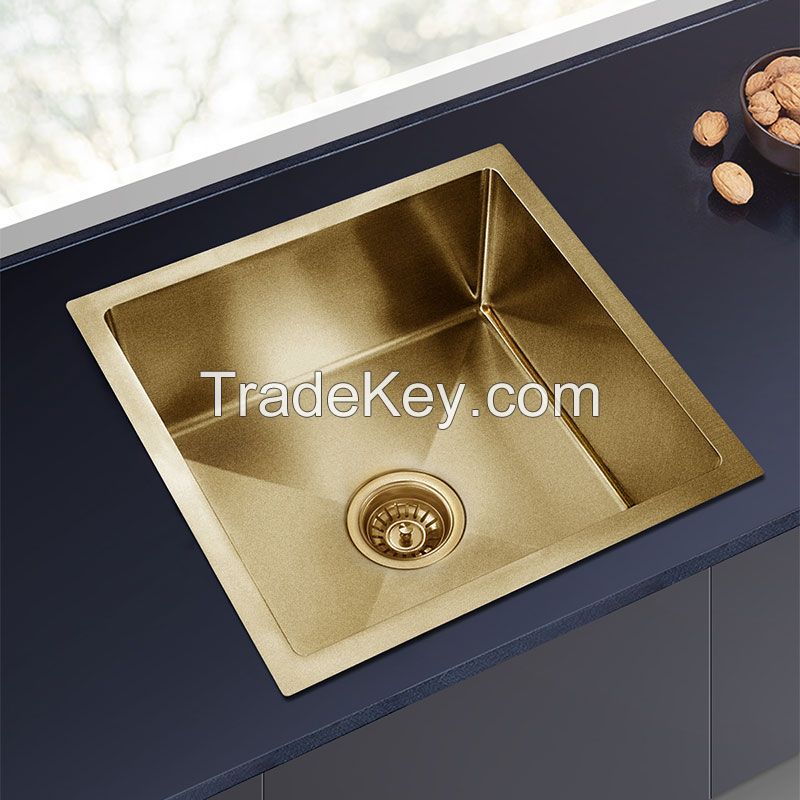 1.2mm Round Corner Stainless Steel Handmade Single Bowl Top/Flush/Undermount Kitchen/Laundry Sink 440X440X205mm