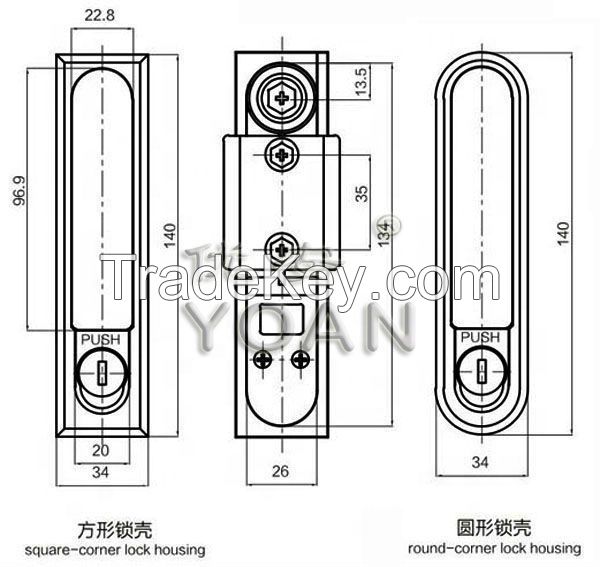 IP40 good quailty lock housing plane cabinet lock with keys