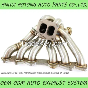 Customized High Qanlity Auto Racing Stainless Steel S304 Turbo Exhaust