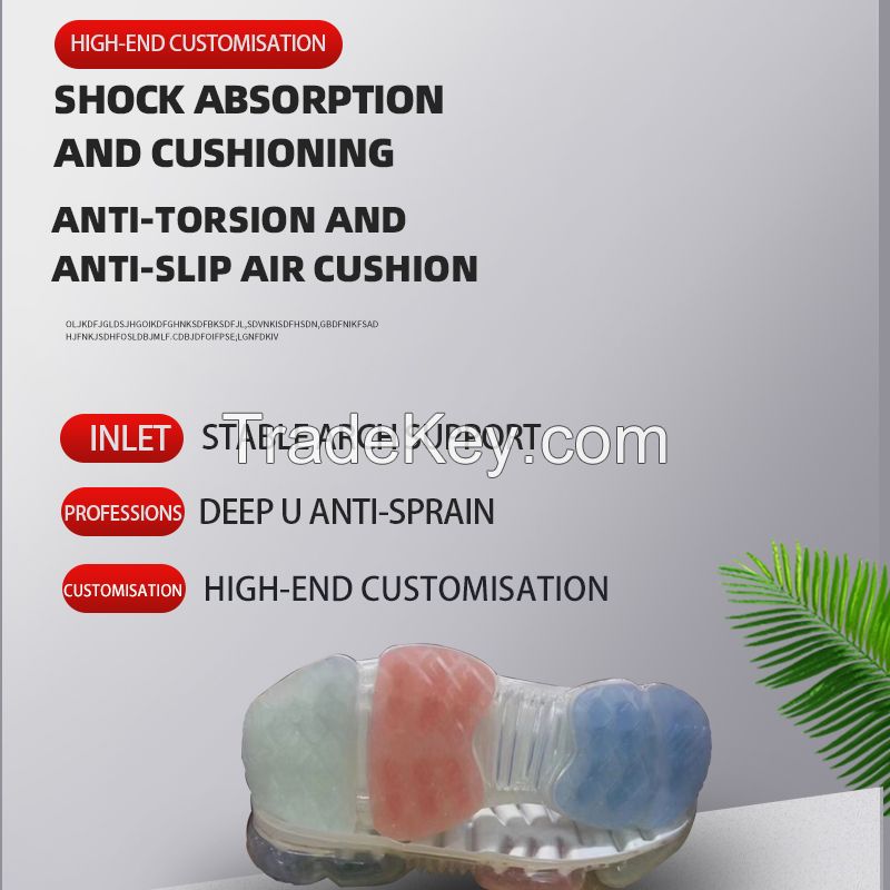 Transparent dyed shoe air cushion