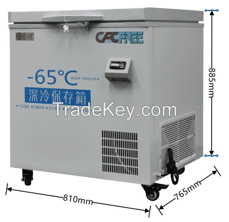 -40 to -80 Degrees 170L Tuna Super Low Temperature Refrigerator Horizontal Freezer